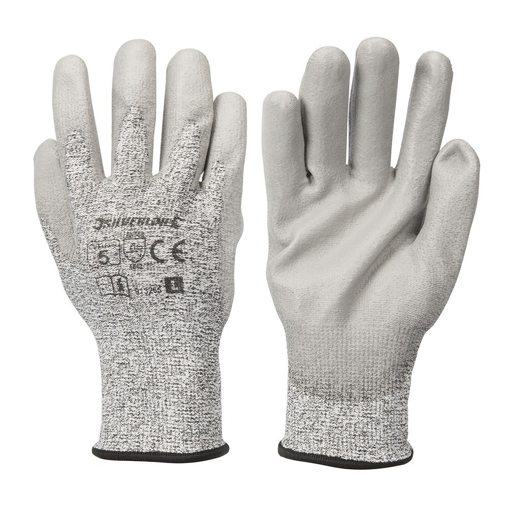 Silverline Large CUT 5 Gloves Kevlar Abrasion Tear Puncture Safety Work Builders