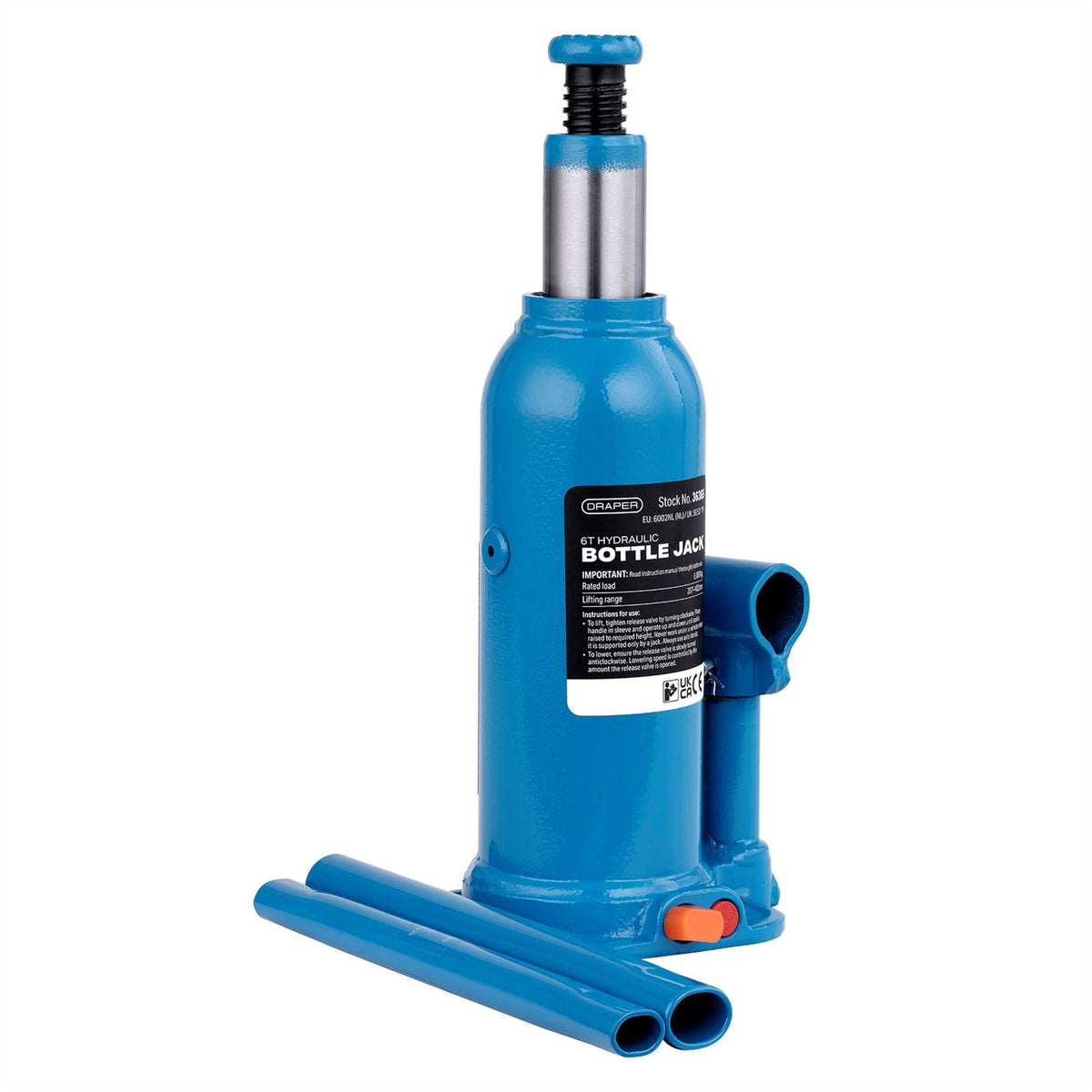 Draper Hydraulic Bottle Jack 6 Tonne 36365 White Rose Tools