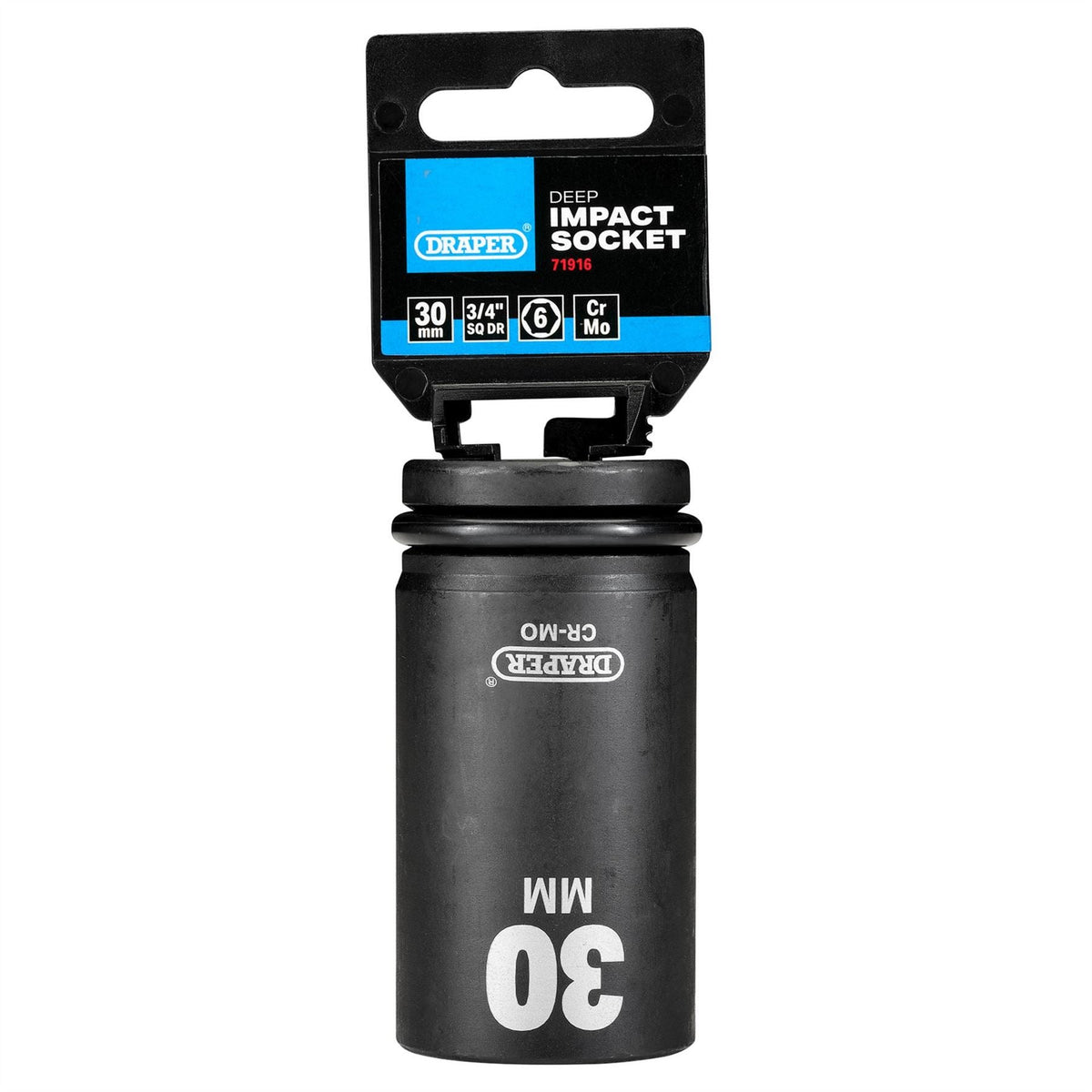 Draper Hi-TORQ® Deep Impact Socket 3/4" Sq. Dr. 30mm 71916 White Rose Tools