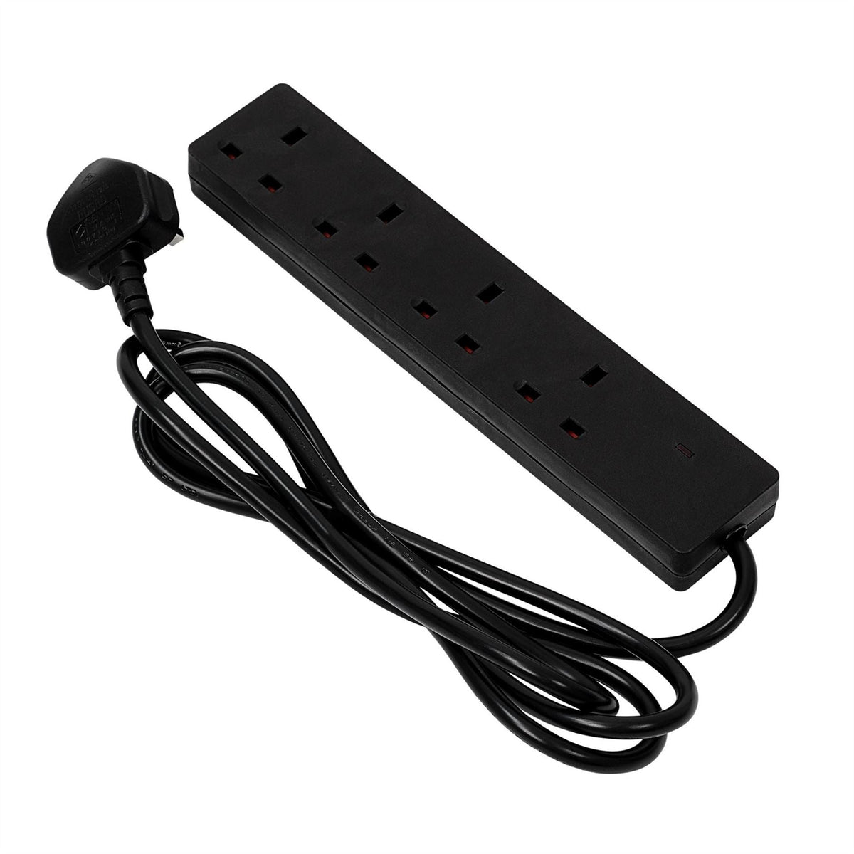 Draper 4 Way Black Extension Lead 2m 30909 White Rose Tools