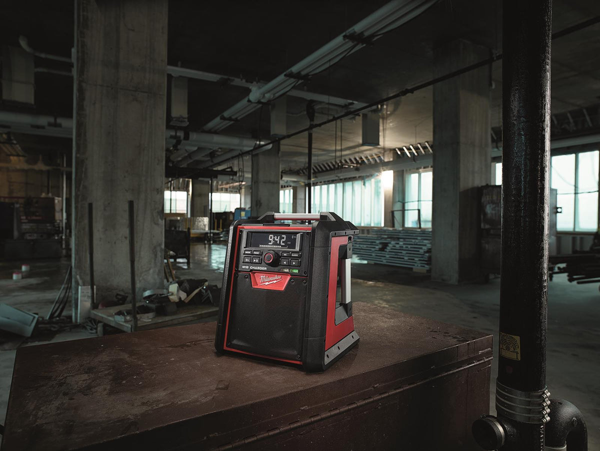 Milwaukee M18 Jobsite Radio Charger with Bluetooth Bare Unit M18RC-0 White Rose Tools