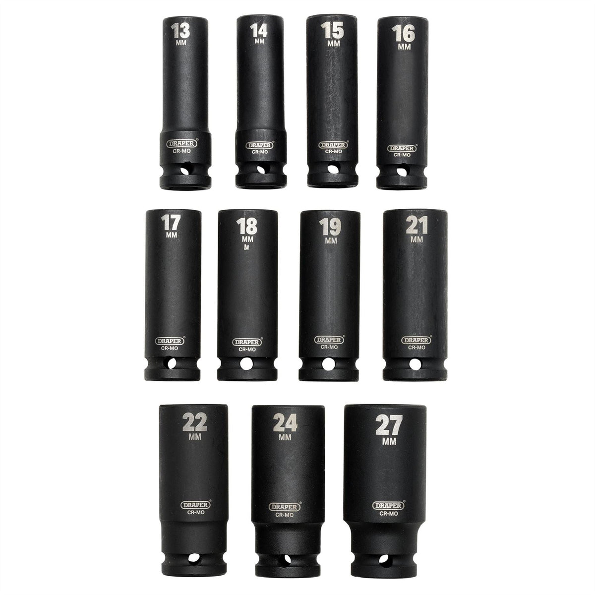 Draper HI-TORQ® Metric Deep Impact Socket Set in EVA Drawer Insert Tray 1/2" Sq. Dr. (11 Piece) 63483 White Rose Tools