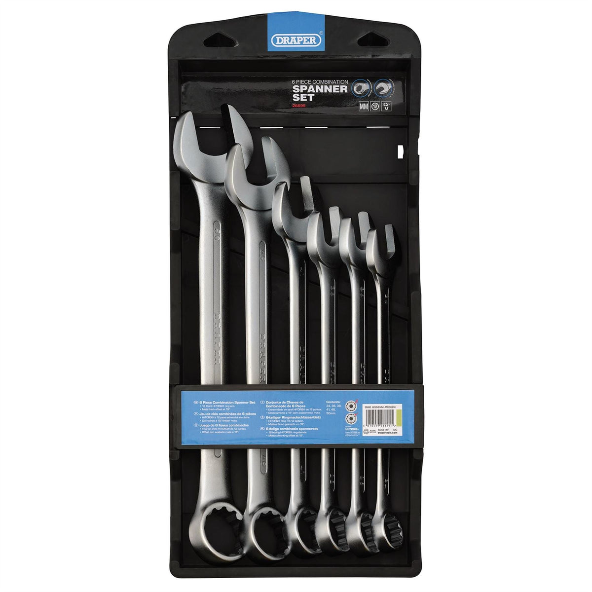 Draper HI-TORQ® Metric Combination Spanner Set (6 Piece) 26695 White Rose Tools