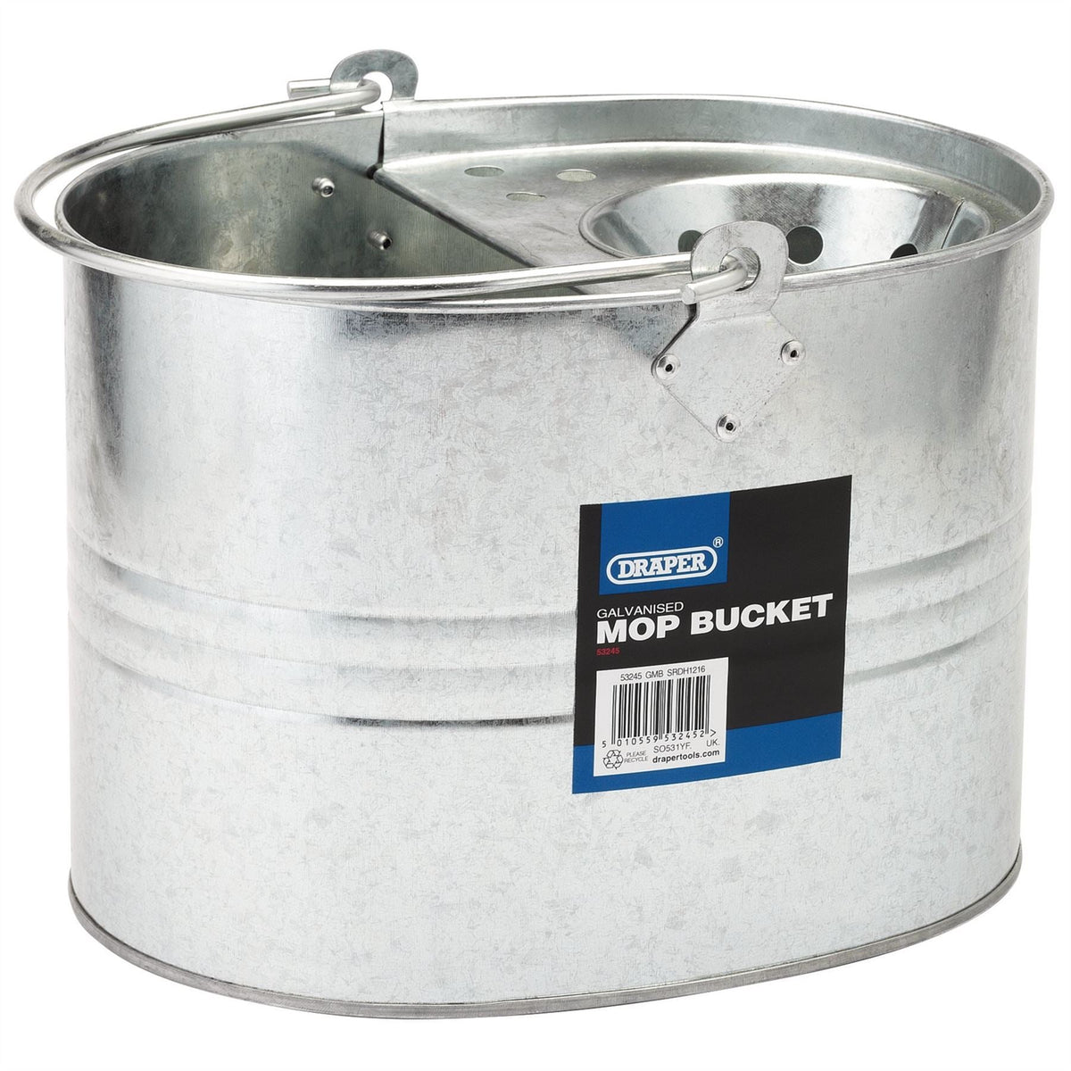 Draper Galvanised Mop Bucket 9L 53245 White Rose Tools