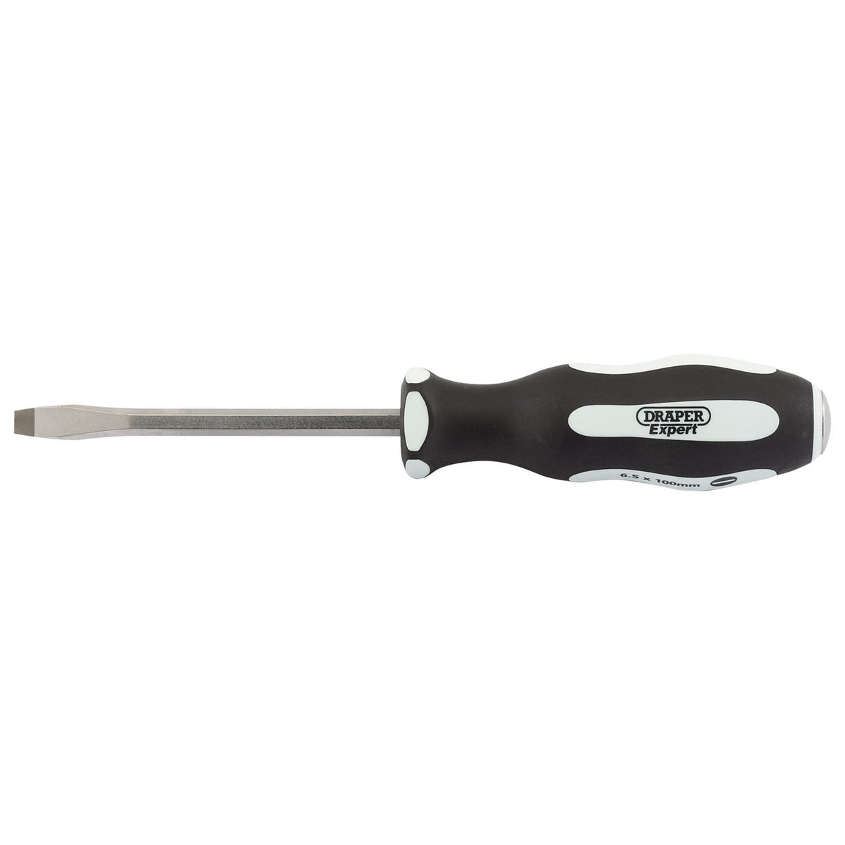 Draper Expert 'Pound Thru' Plain Slot Soft Grip Screwdriver 6.5 x 100mm 35181 White Rose Tools