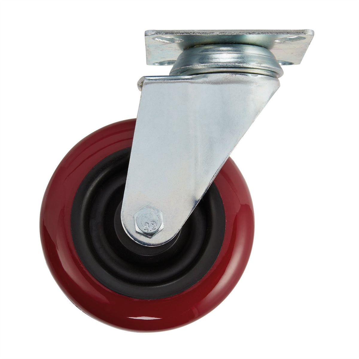 Draper Polyurethane Wheeled Swivel Plate Castor 100mm Diameter S.W.L. 125kg 65518 White Rose Tools