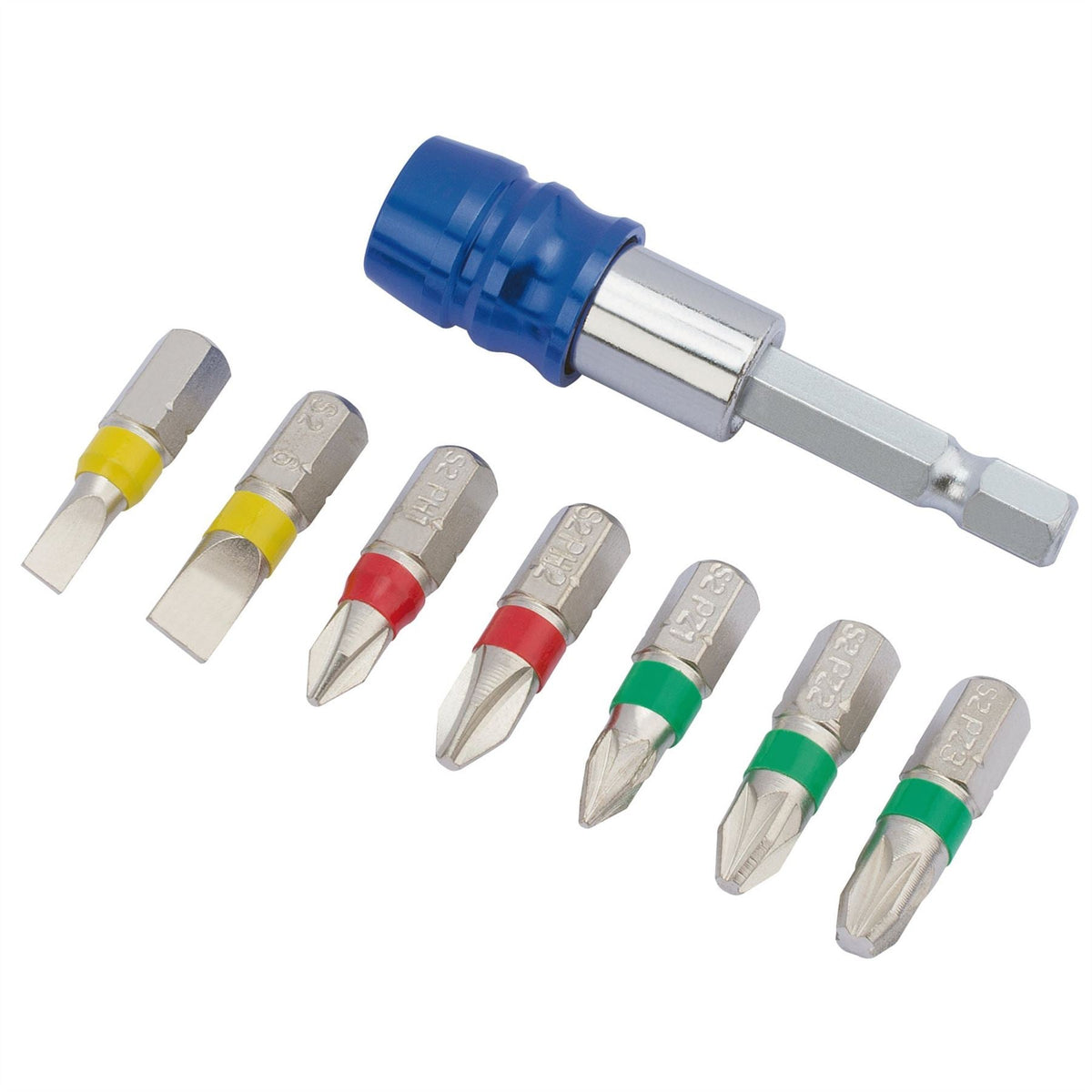 Draper Expert Coloured Screwdriver Bit Set (8 Piece) 82400 White Rose Tools