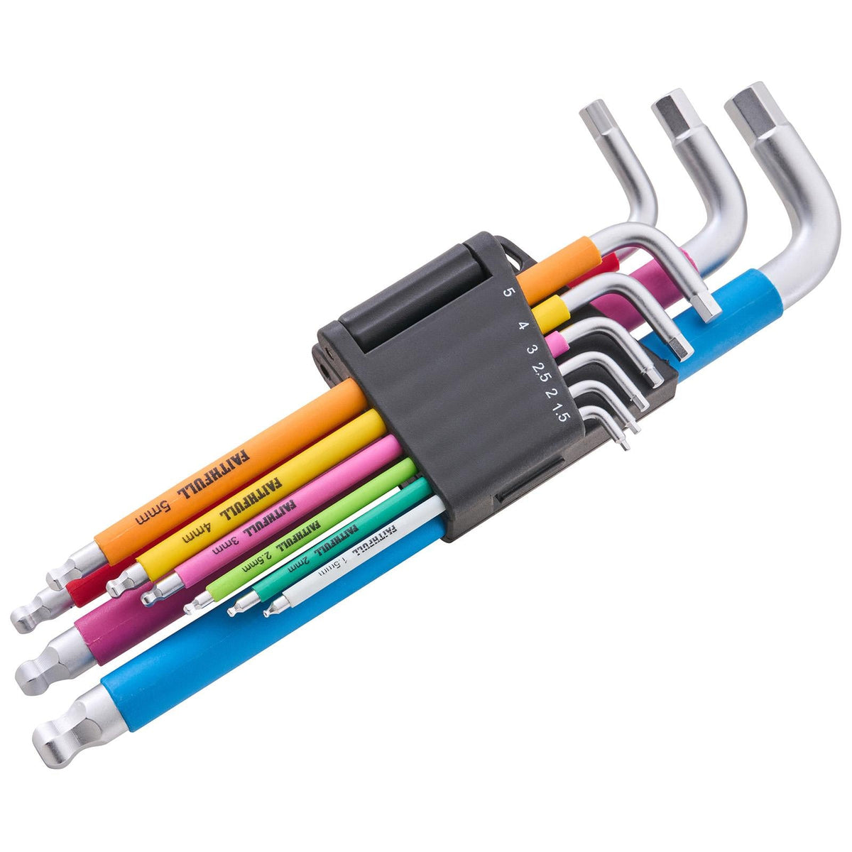 Faithfull 9 Piece Colour Coded Hex Key Set 1.5-10mm FAIHKS9C White Rose Tools