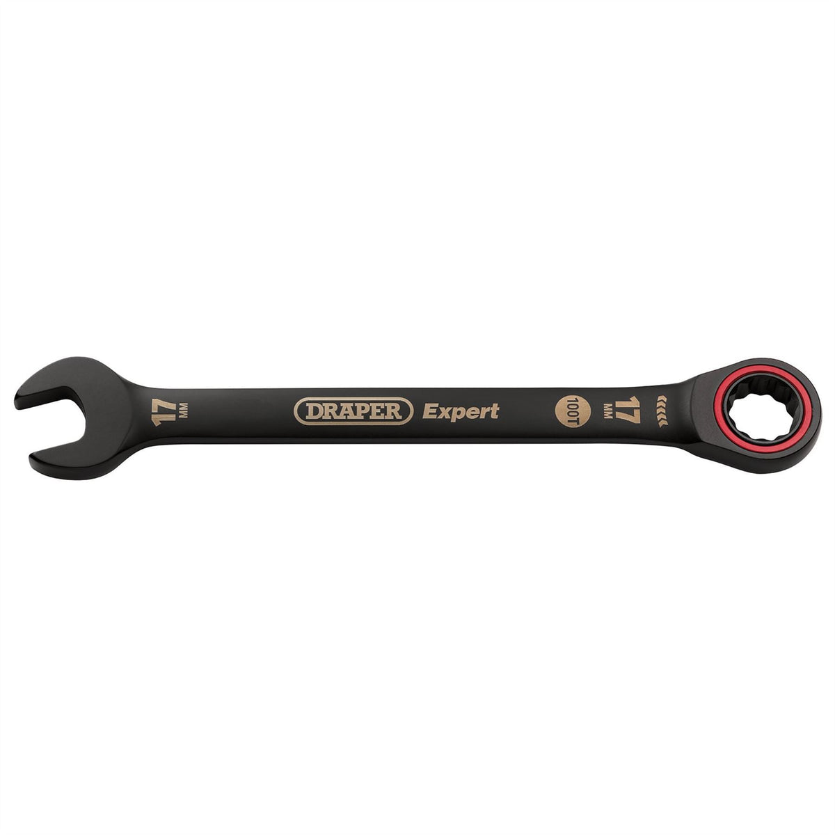 Draper Expert HI-TORQ® Metric Ratchet Combination Spanner 17mm Black 03890 White Rose Tools