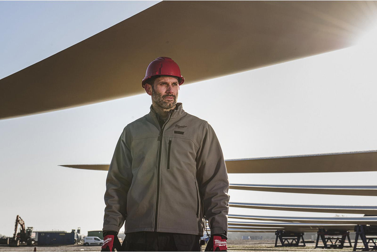 Milwaukee M12 HEXON Heated Jacket Toughshell M12 HJ6 - Choose Size and Colour White Rose Tools