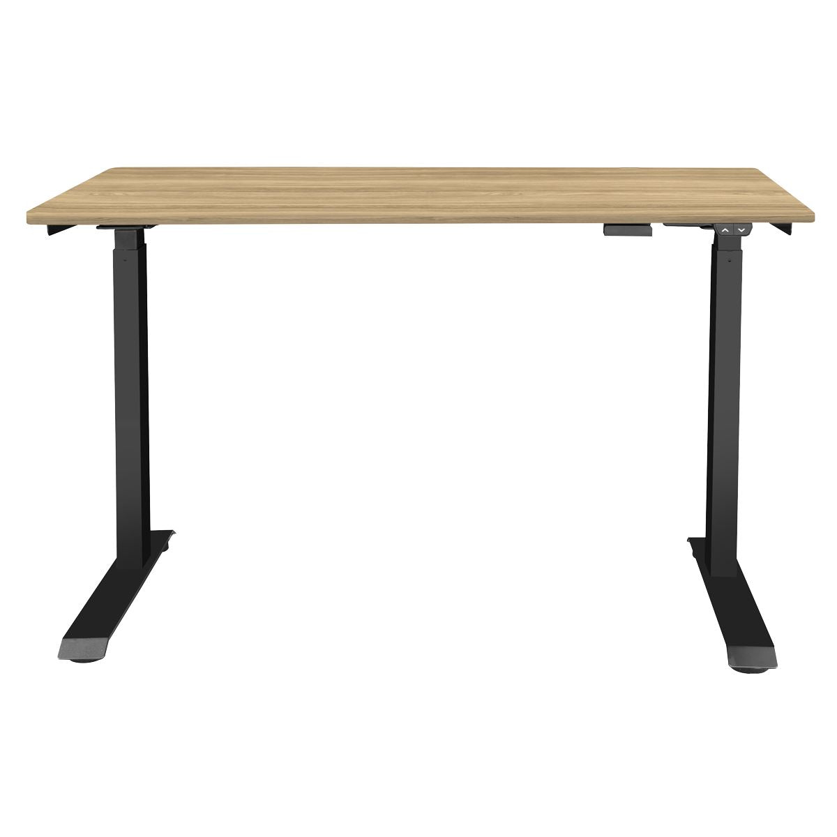 Dellonda Oak Electric Adjustable Office Standing Desk, Quiet, 70kg, 1200 x 600mm White Rose Tools