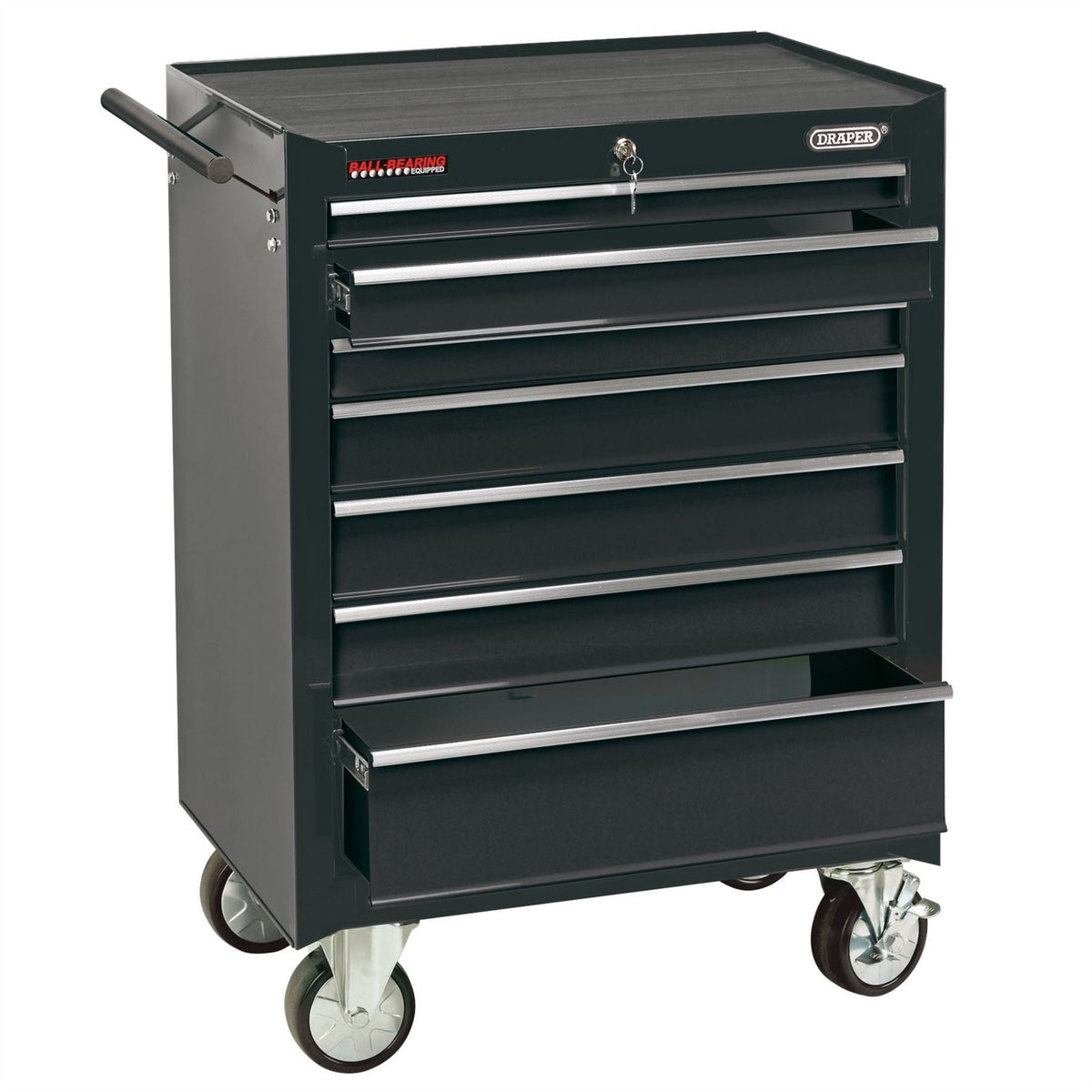 Draper Roller Tool Cabinet 7 Drawer 26" Black 35743 White Rose Tools