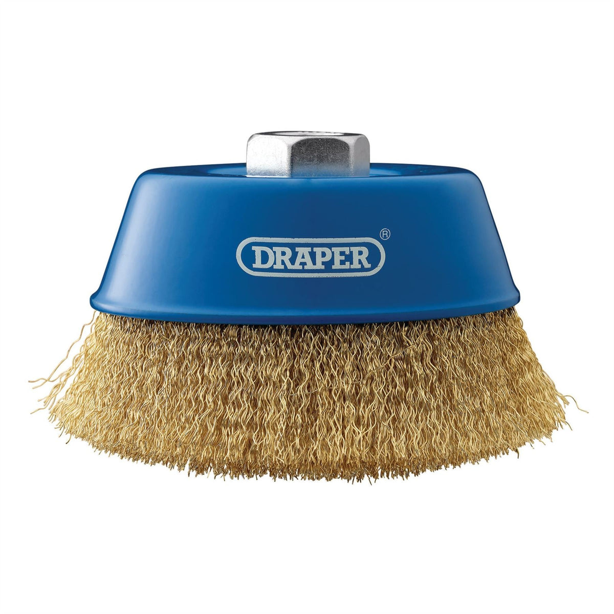 Draper Brassed Steel Crimped Wire Cup Brush 125mm M14 41446 White Rose Tools