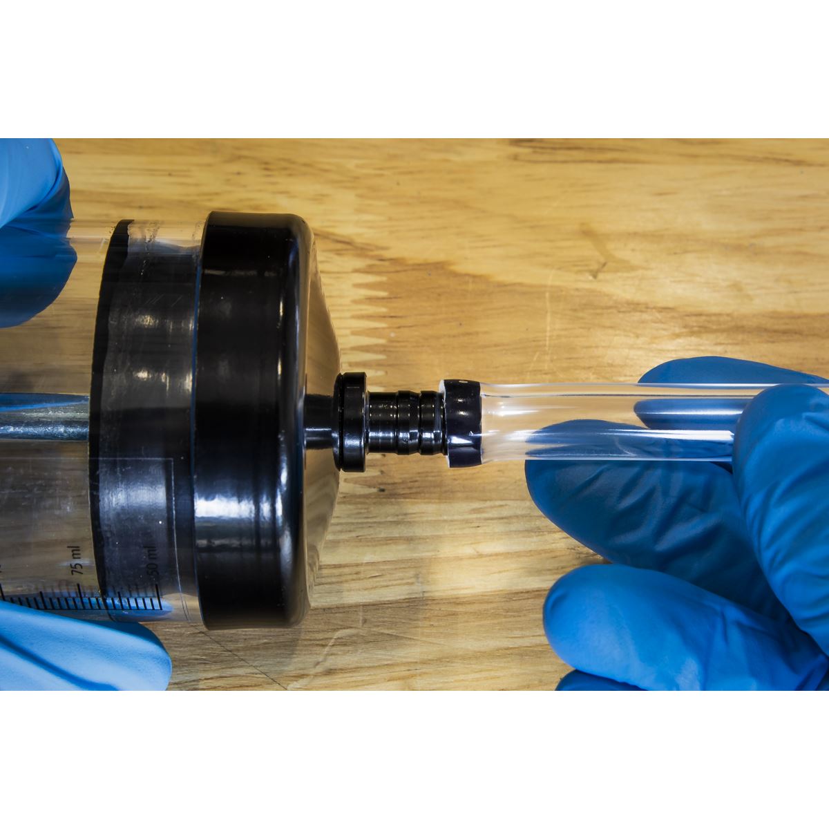 Sealey 550ml Oil Suction Syringe Remover T-Bar Plunger 10mm Bore Hose