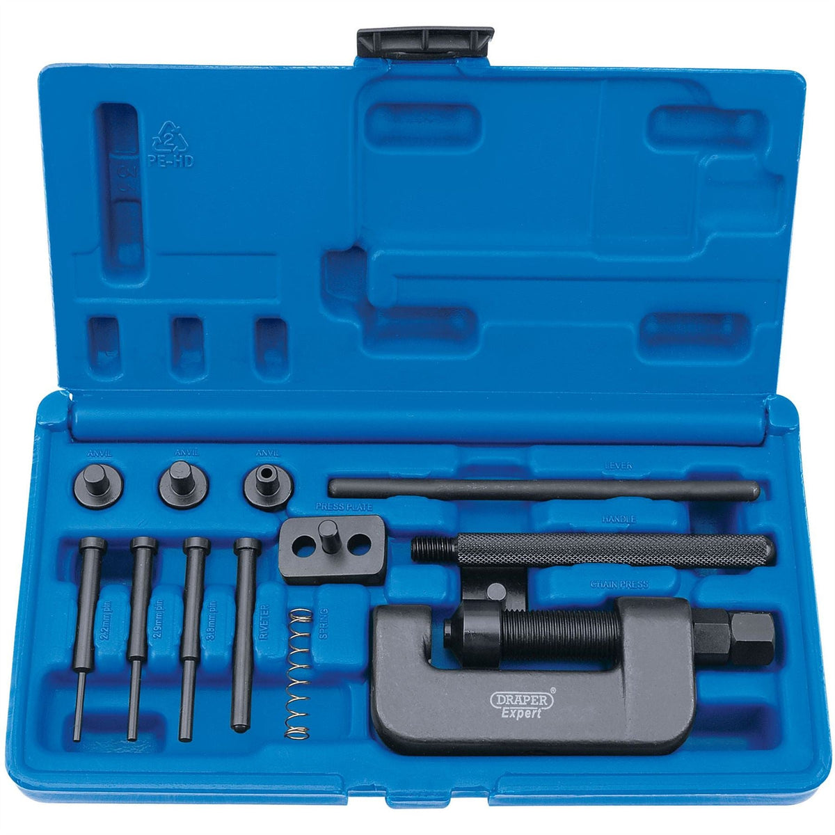 Draper Expert Motorcycle Chain Splitter and Riveter Kit 31318 White Rose Tools
