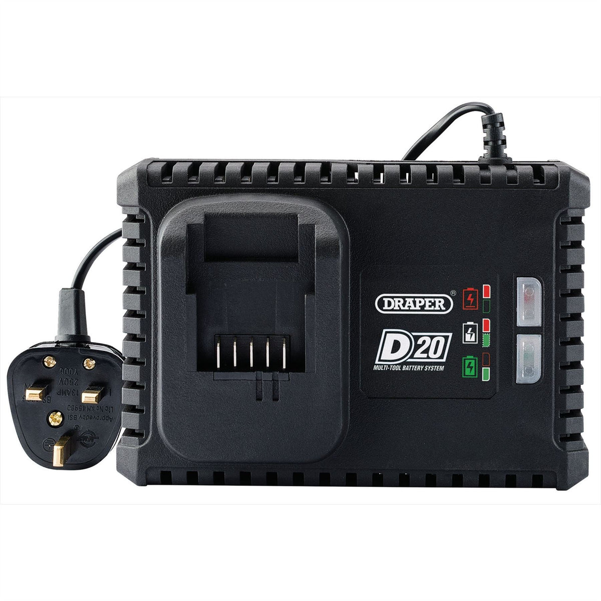 Draper D20 20V Li-ion Fast Battery Charger 4A 55913 White Rose Tools
