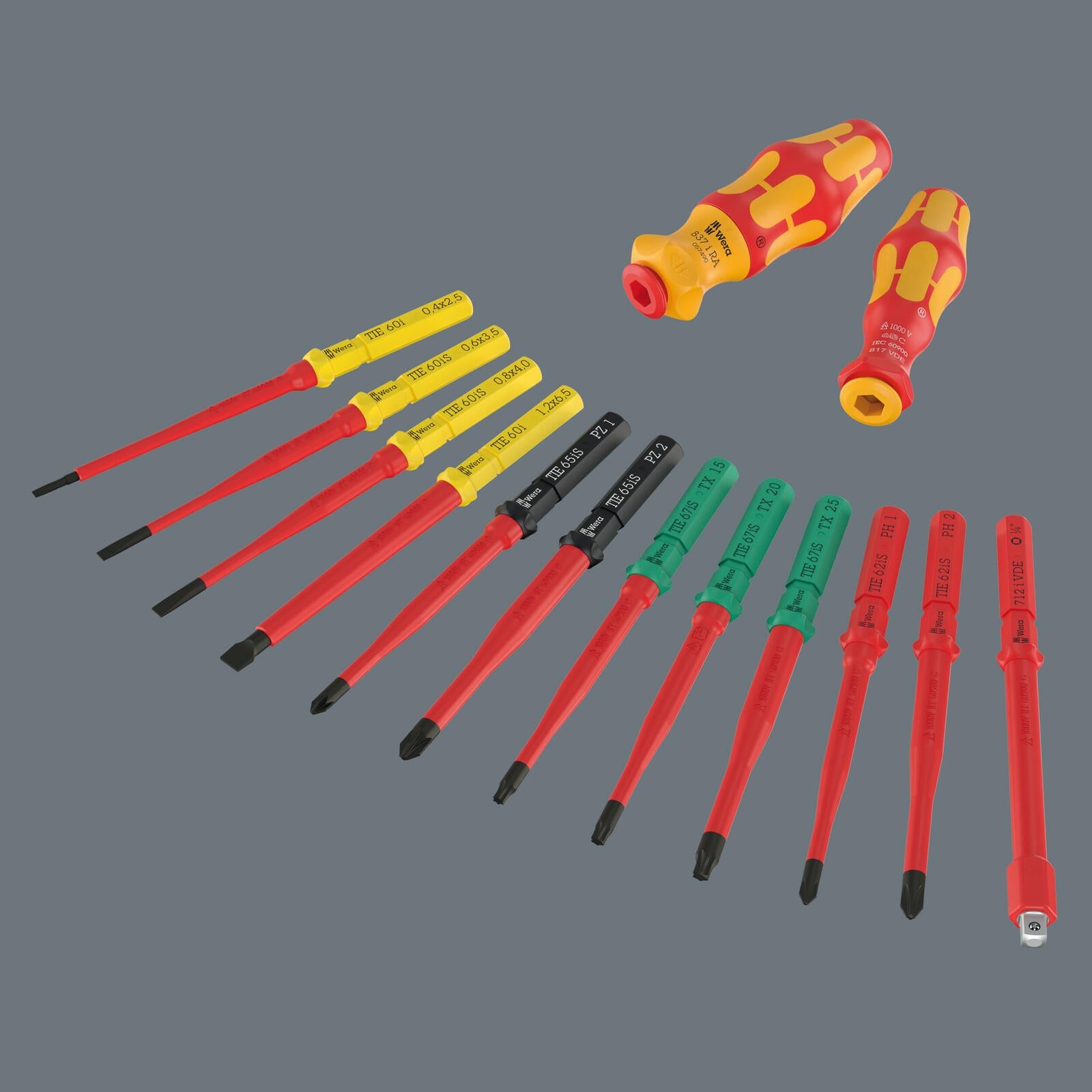 Wera VDE Screwdriver and Socket Set Kraftform Kompakt VDE 24 Allrounder Set 1 25 Pieces