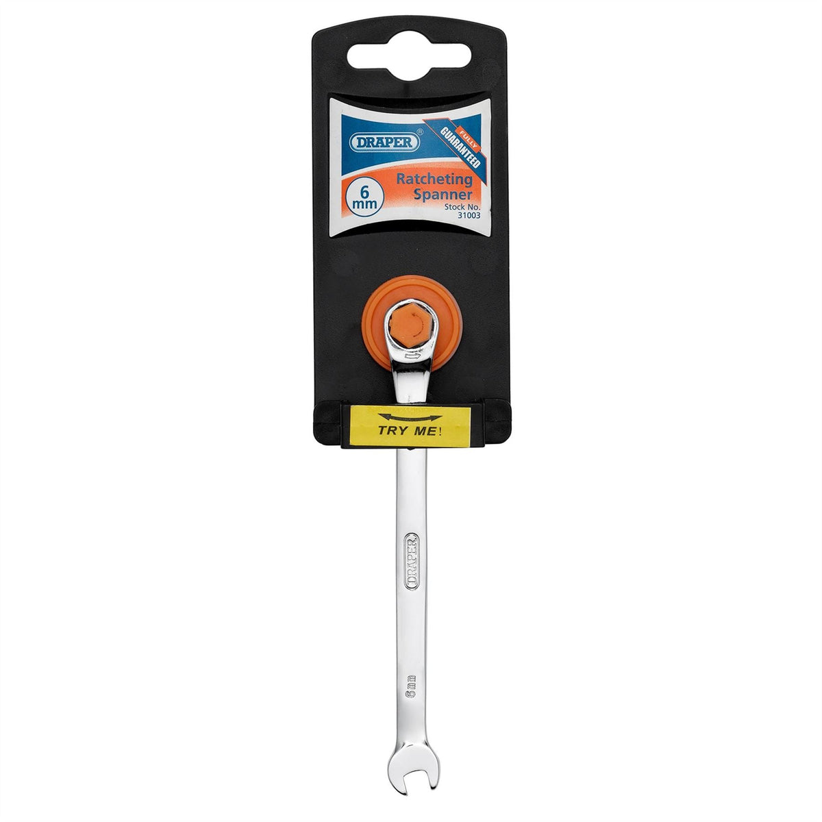 Draper Metric Ratcheting Combination Spanner 6mm 31003 White Rose Tools