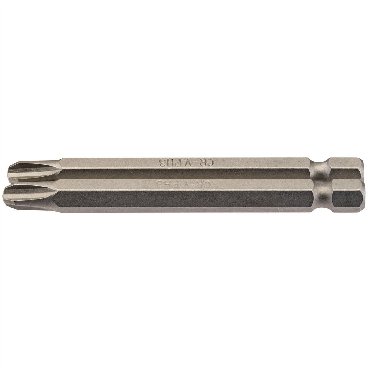 Draper Cross Slot Insert Bit 1/4" Hex 75mm Long No.3 (Pack of 2) 64316 White Rose Tools