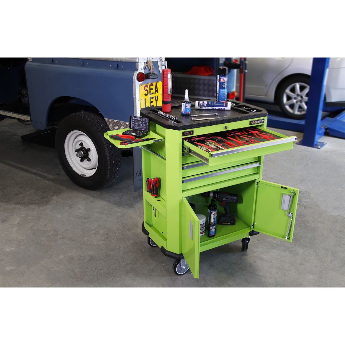 Sealey Superline Pro Tool Trolley with 4 Drawers & 2 Door Cupboard