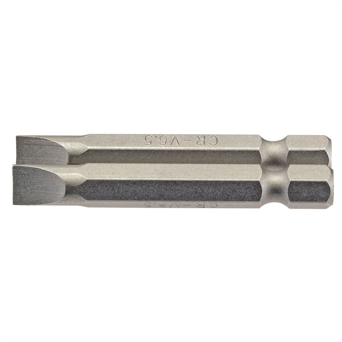 Draper Plain Slot Insert Bit 6.5mm 1/4" Hex 50mm Long (Pack of 2) 64103 White Rose Tools