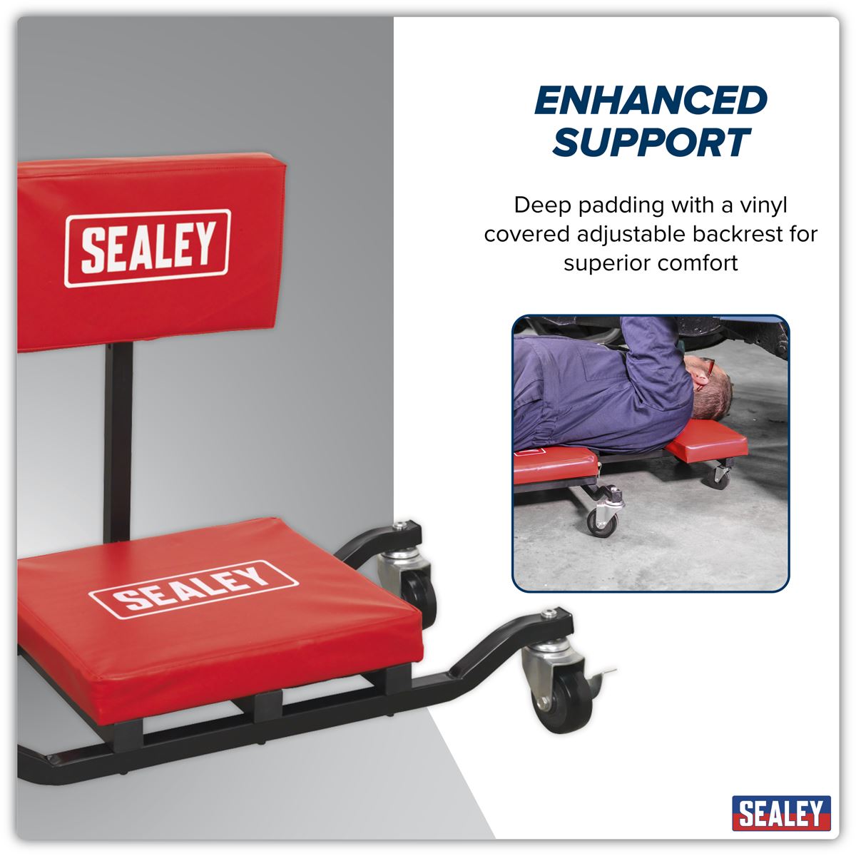 Sealey Low Level Creeper, Seat & Kneeler