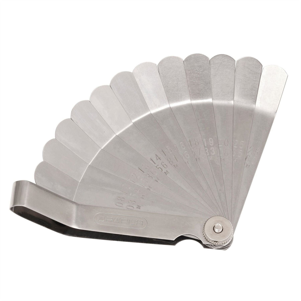 Draper 12 Blade Metric and Imperial Angled Tappet Gauge 51729 White Rose Tools