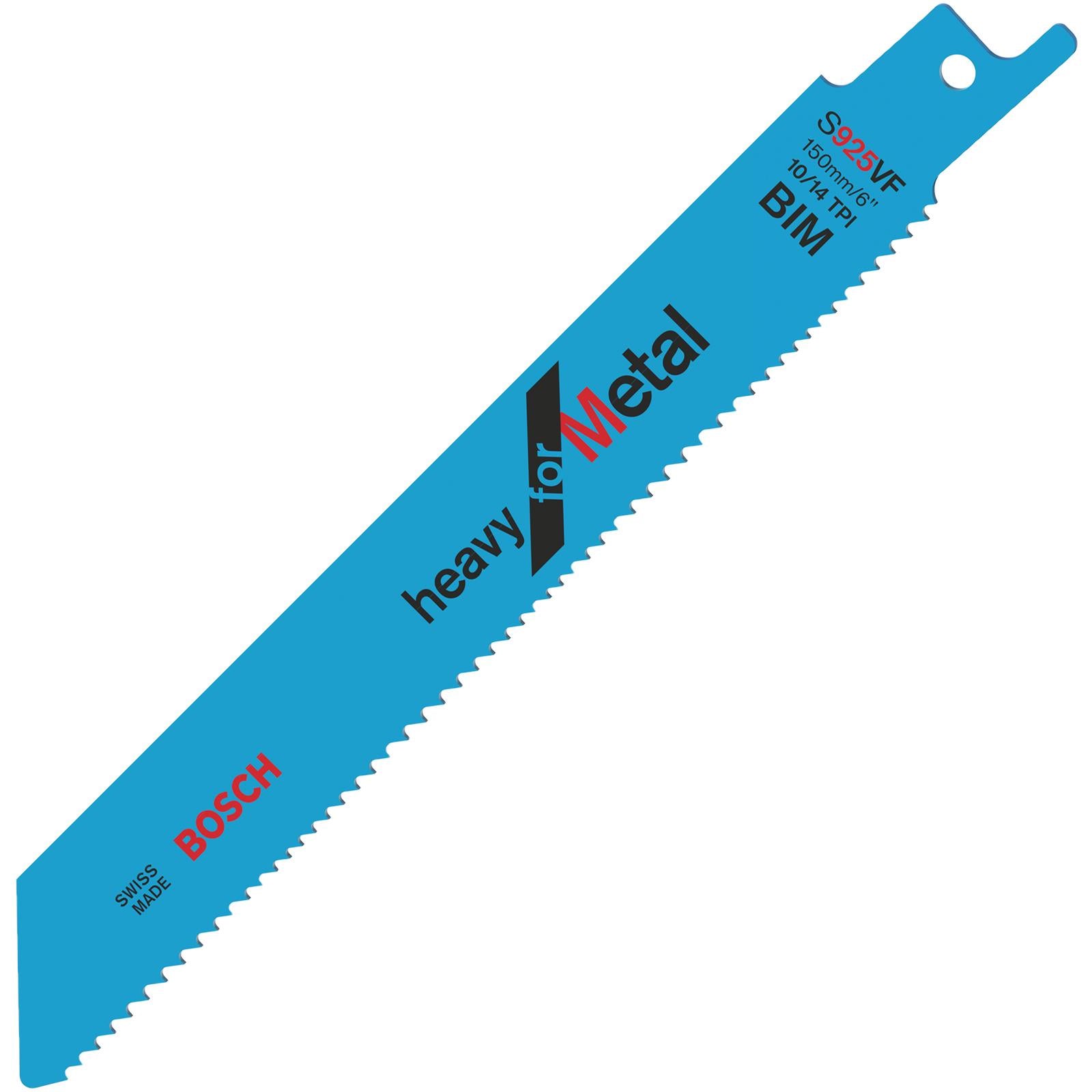 Bosch Reciprocating Saw Blades 150mm 6" 5 Pack S925VF Bi-Metal Recipro Blade Heavy for Metal