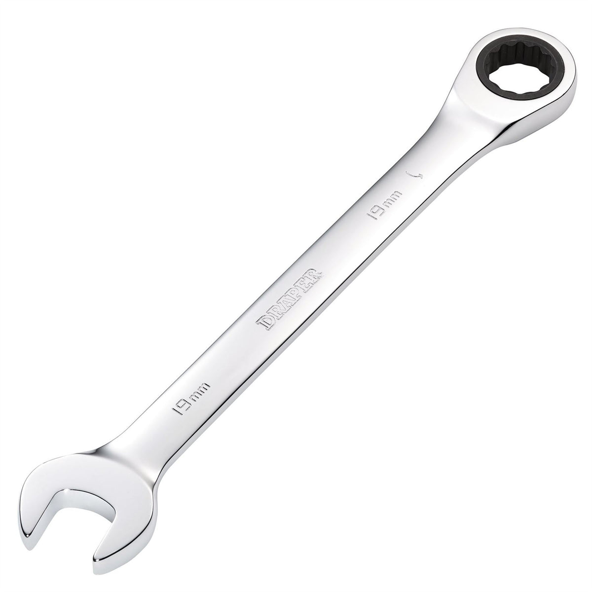 Draper Metric Ratcheting Combination Spanner 19mm 31018 White Rose Tools