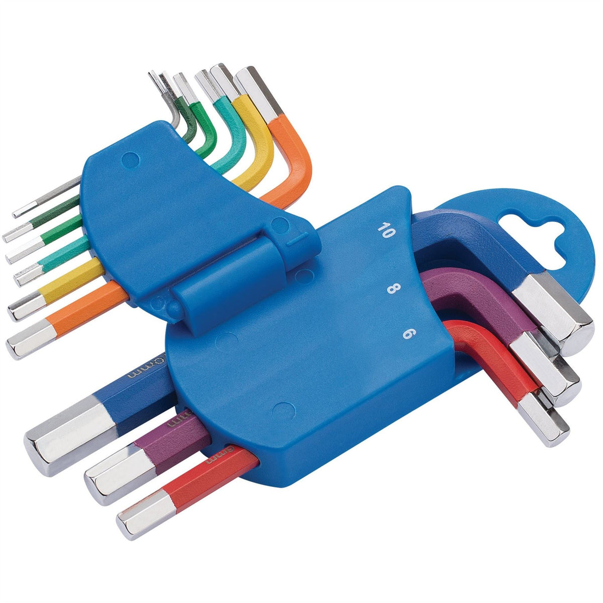 Draper Expert Metric Coloured Short Arm Hex. Key Set (9 Piece) 66126 White Rose Tools