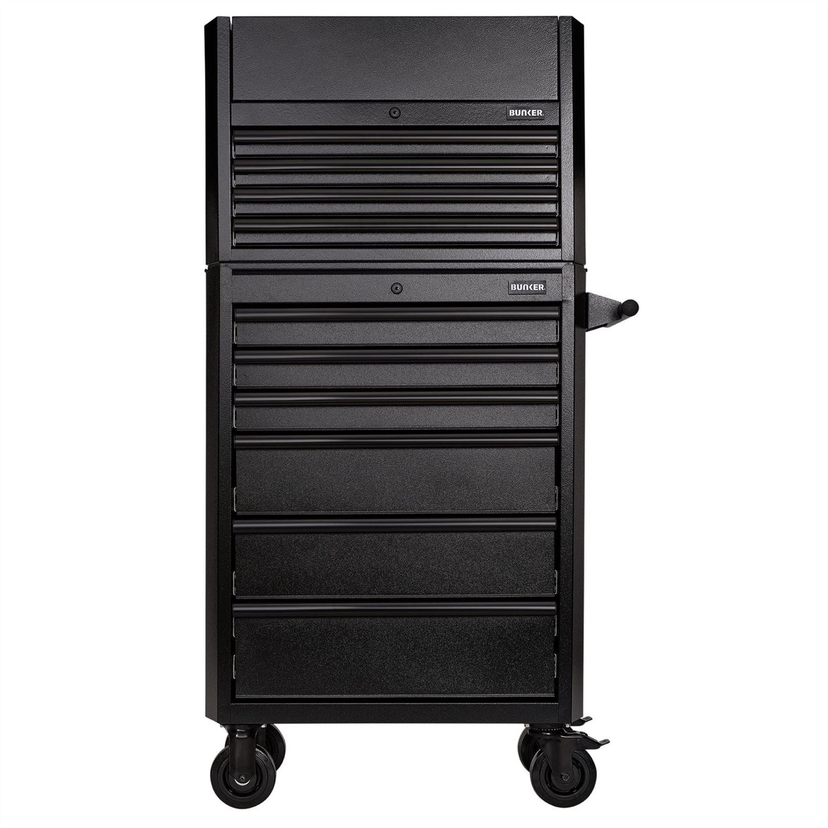 BUNKER 10 Drawer Combined Roller Cabinet and Tool Chest 26" Black 24247 White Rose Tools