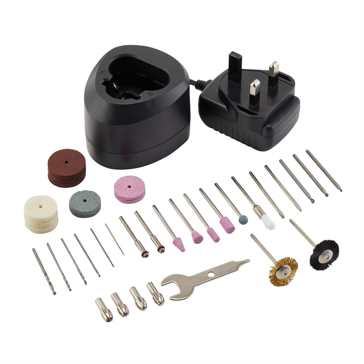 Draper 12V Rotary Multi-Tool Kit 1 x 1.5Ah Battery 1 x Fast Charger (50 Piece) 70298 White Rose Tools