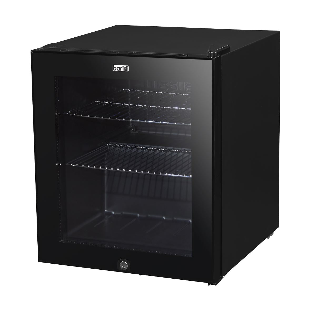 Baridi 50L Tabletop Beer & Drinks Mini Fridge with Light 3-10°C - Black & Glass