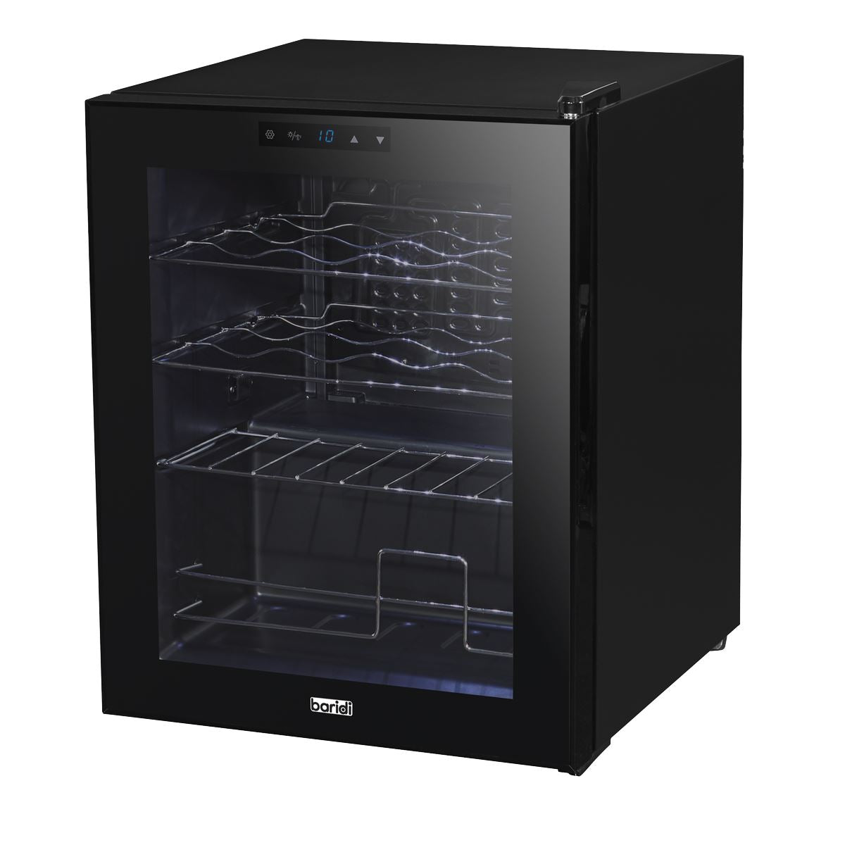 Baridi Black 16 Bottle Wine Fridge Cooler, 5-18°C Touch Controls & LED 430x560mm