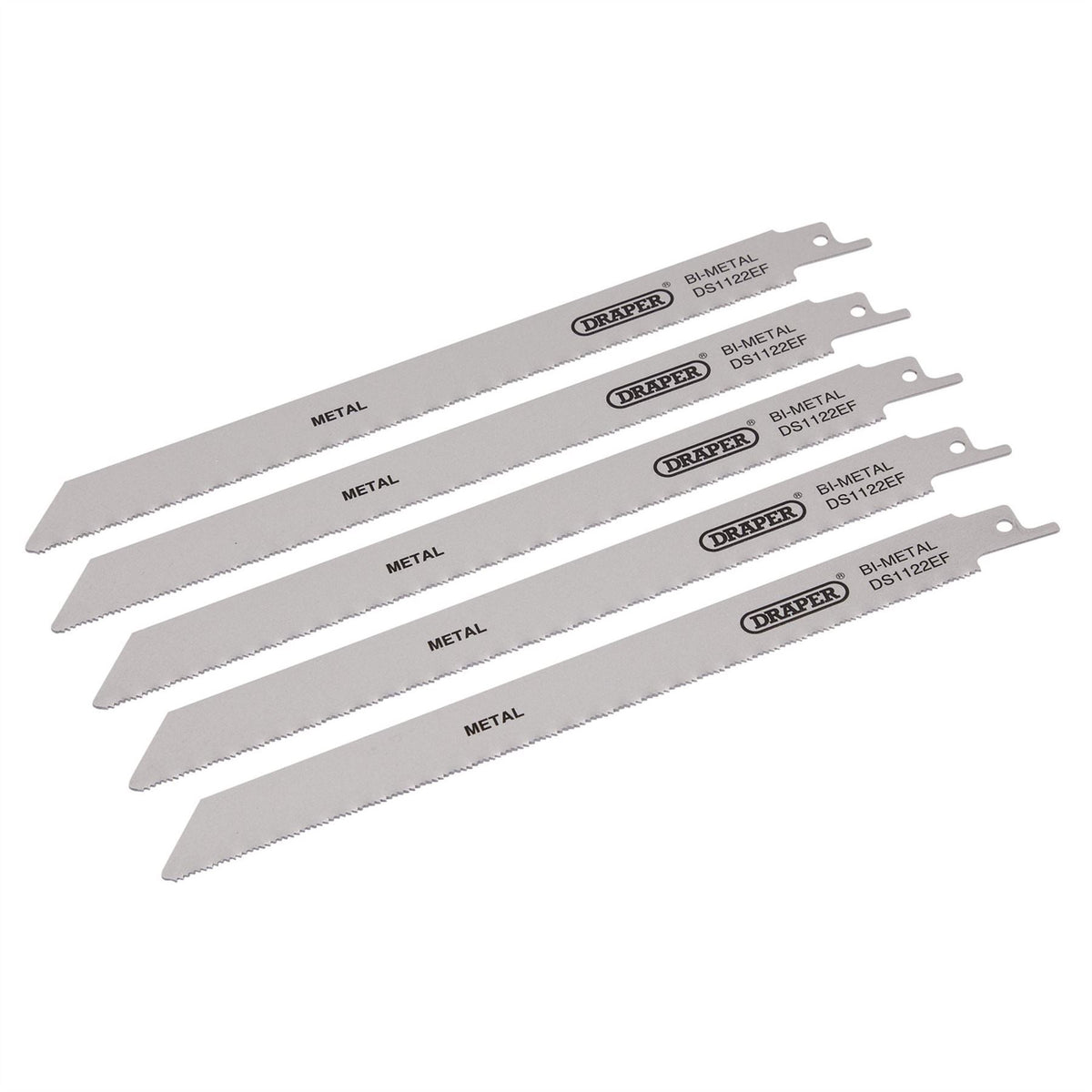 Draper Bi-metal Reciprocating Saw Blades for Metal Cutting 225mm 18tpi (Pack of 5) 38631 White Rose Tools
