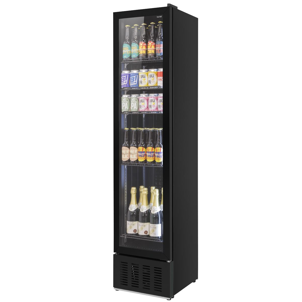Baridi Tall Drinks/Bar Fridge with Digital Controls & Auto Defrost 160L - Black White Rose Tools
