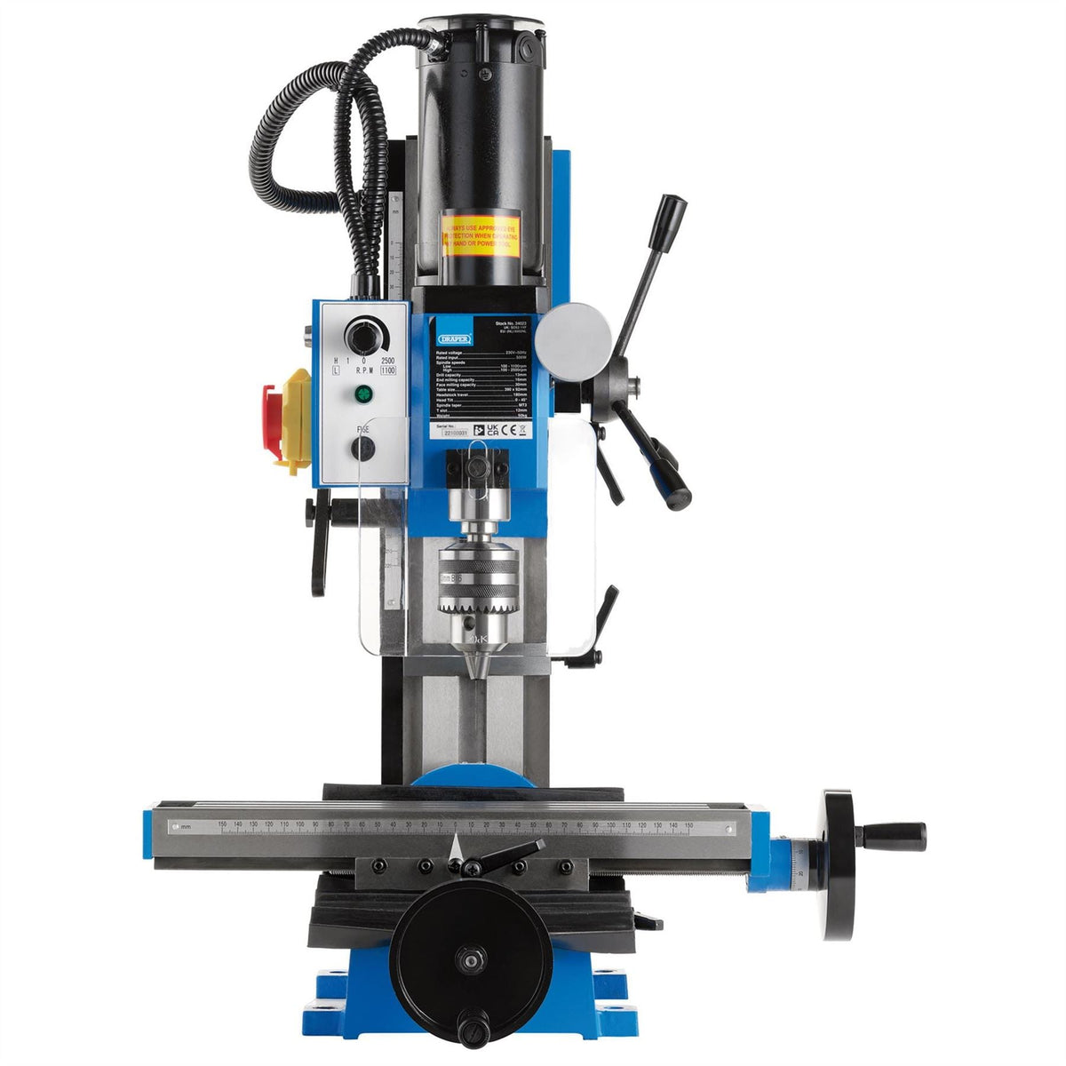 Draper Variable Speed Mini Milling/Drilling Machine 350W 34023 White Rose Tools