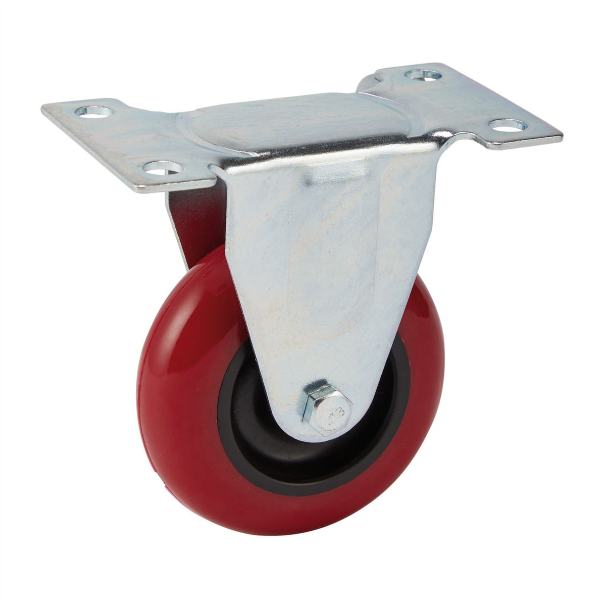 Draper Fixed Plate Fixing Polyurethane Wheel 75mm Diameter S.W.L. 100kg 65517 White Rose Tools