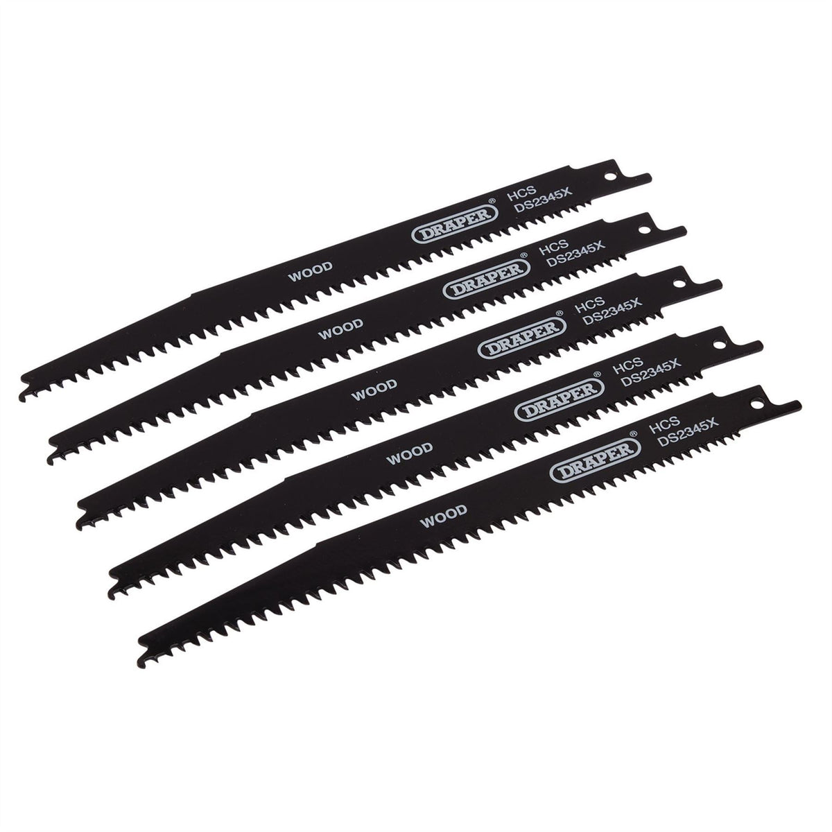 Draper Reciprocating Saw Blades for Wood and Plastic Cutting 200mm 6-10tpi (Pack of 5) 43063 White Rose Tools