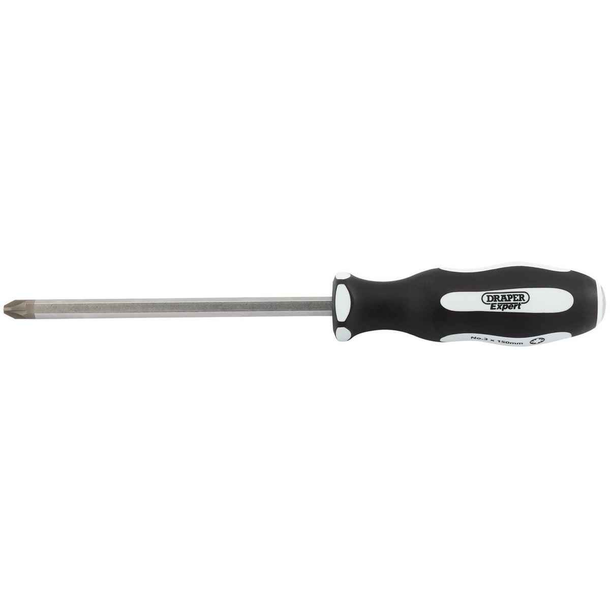 Draper Expert 'Pound Thru' PZ TYPE Soft Grip Screwdriver No.3 x 150mm 35232 White Rose Tools