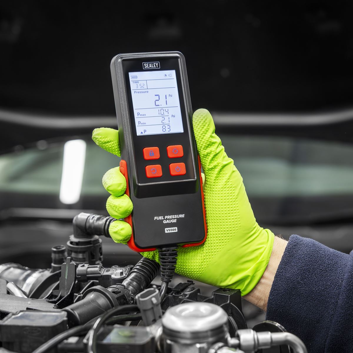 Sealey Digital Fuel Injection Pressure Test Kit for GDI Fuel Circuits 6pc