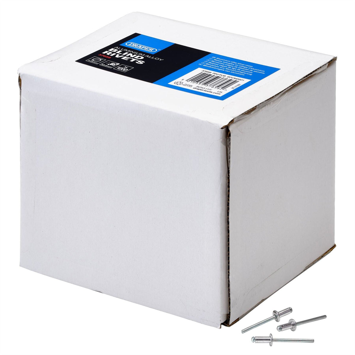 Draper Blind Rivets 4.0 x 10.2mm (Tub of 1200) 37658 White Rose Tools