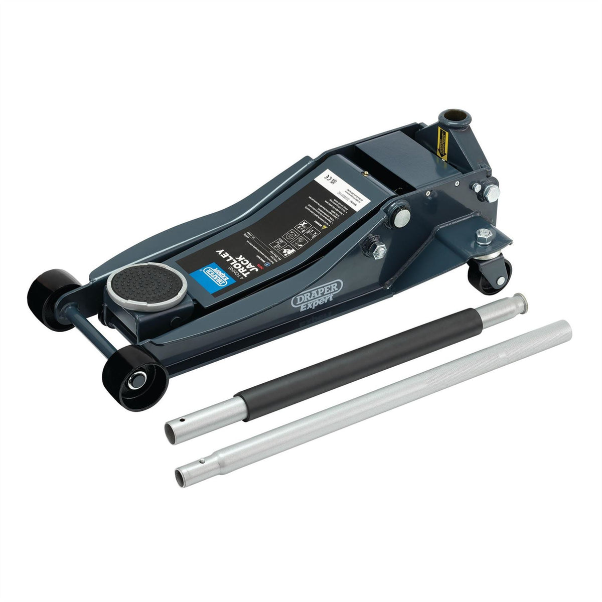 Draper Expert Professional Low Profile Garage Trolley Jack 4 Tonne 24276 White Rose Tools