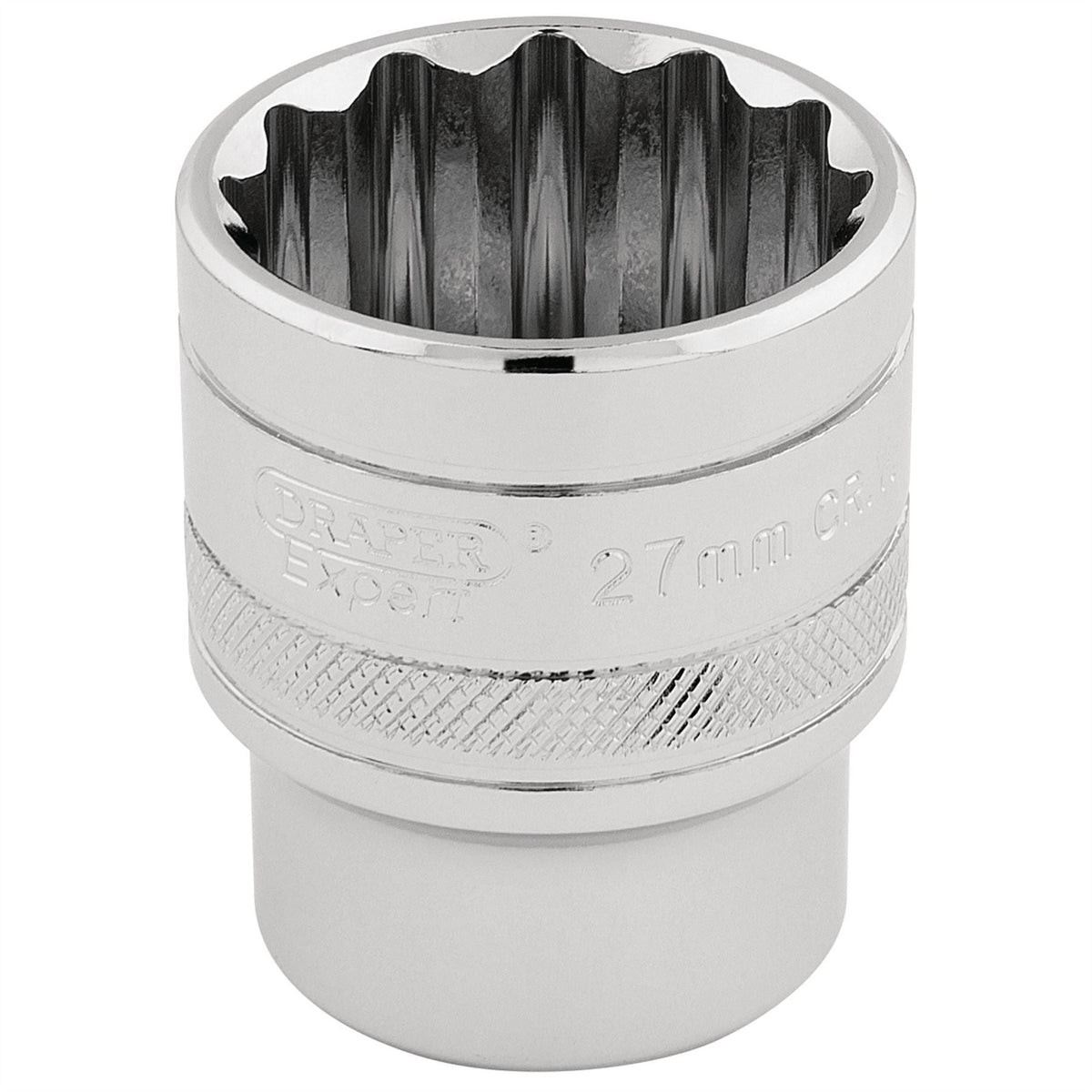 Draper Expert HI-TORQ® 12 Point Socket 1/2" Sq. Dr. 27mm 33442 White Rose Tools