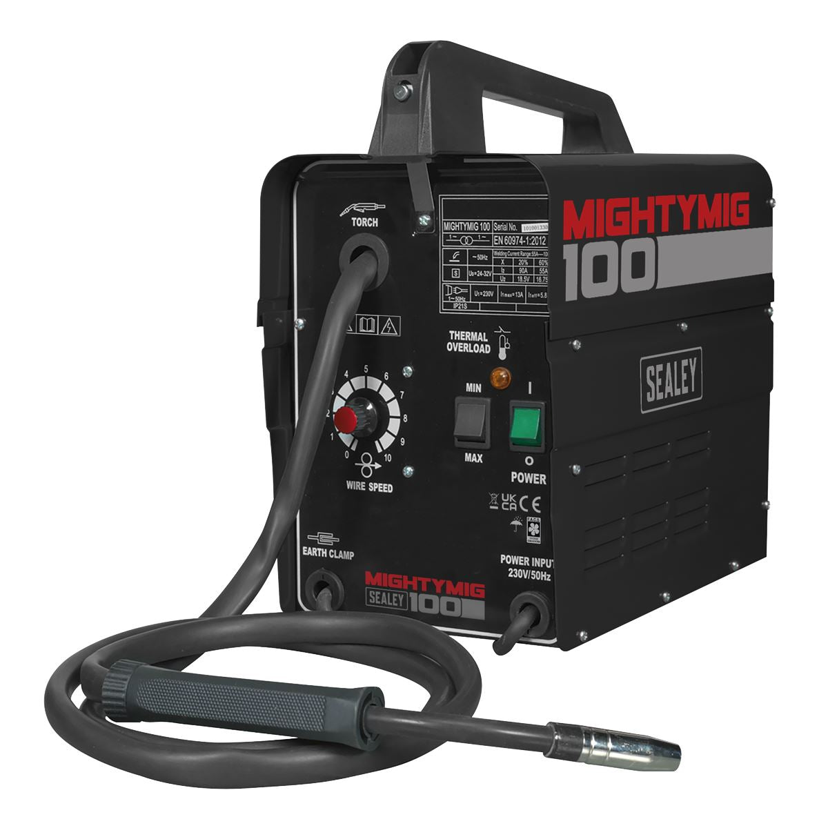 Sealey MIG Welder MIGHTYMIG100 100A 230V No-Gas Gasless Mighty Mig Flux Wire Tip