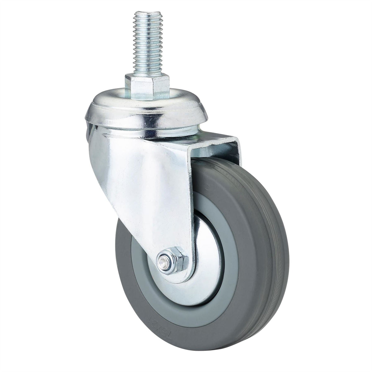 Draper Swivel Bolt Fixing Rubber Castor 75mm Diameter S.W.L. 70kg 65475 White Rose Tools