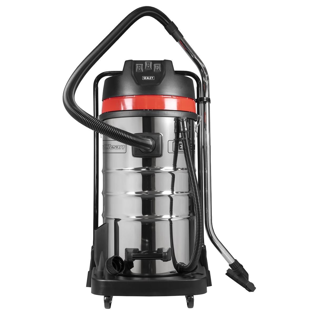 Sealey 100L Vacuum Cleaner Wet & Dry with Stainless Steel Drum 3000W/230V