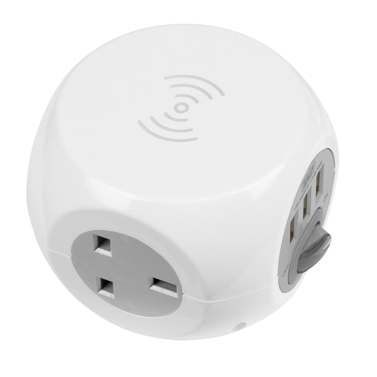 Sealey Extension Cable Cube 1.4m 3 x 230V 3 x USB Sockets and Wireless Charging Pad