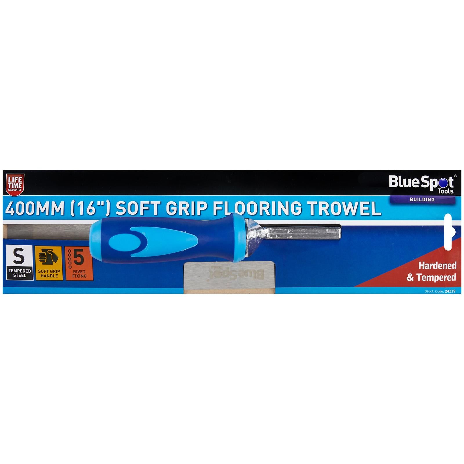 BlueSpot Flooring Trowel Soft Grip 400mm White Rose Tools