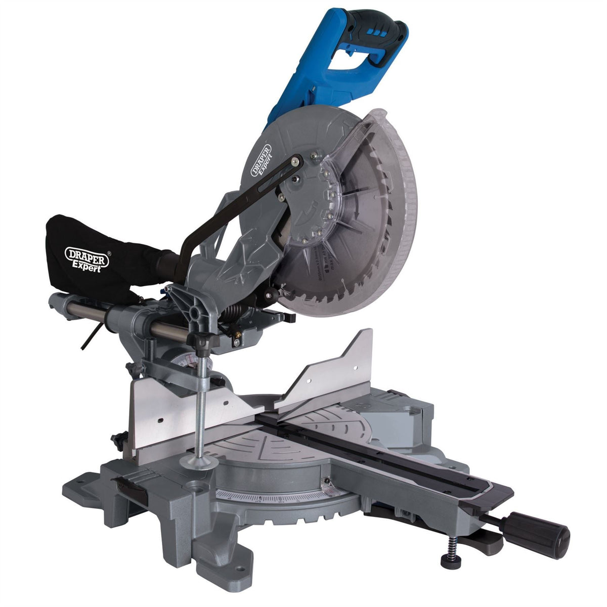 Draper Expert 230V Double Bevel Sliding Compound Mitre Saw 255mm 2000W 79899 White Rose Tools